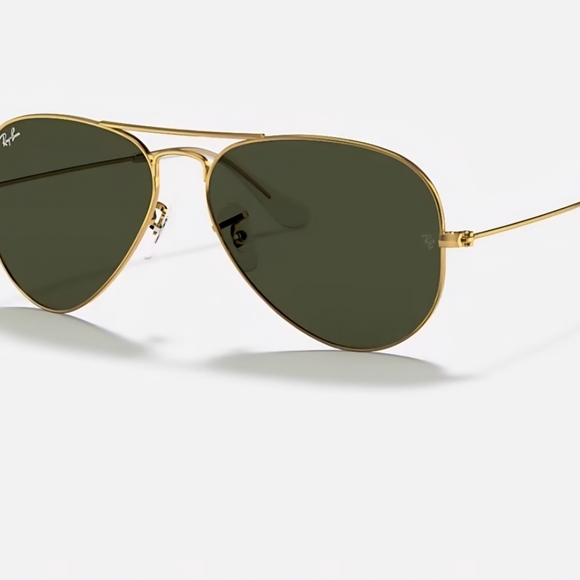 Ray-Ban Gold Aviator Sunglasses - Picture 1 of 8